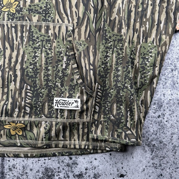 New NWT Howler Bros Loggerhead Hoodie Mens Medium Swamp Country Camo Pocket - Picture 4 of 11